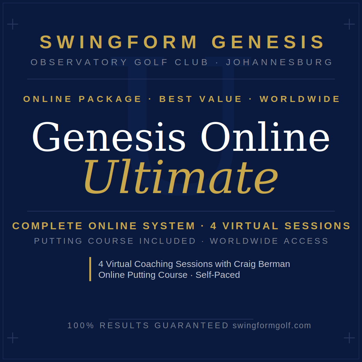 SwingForm Genesis Online Golf Swing Training - Ultimate