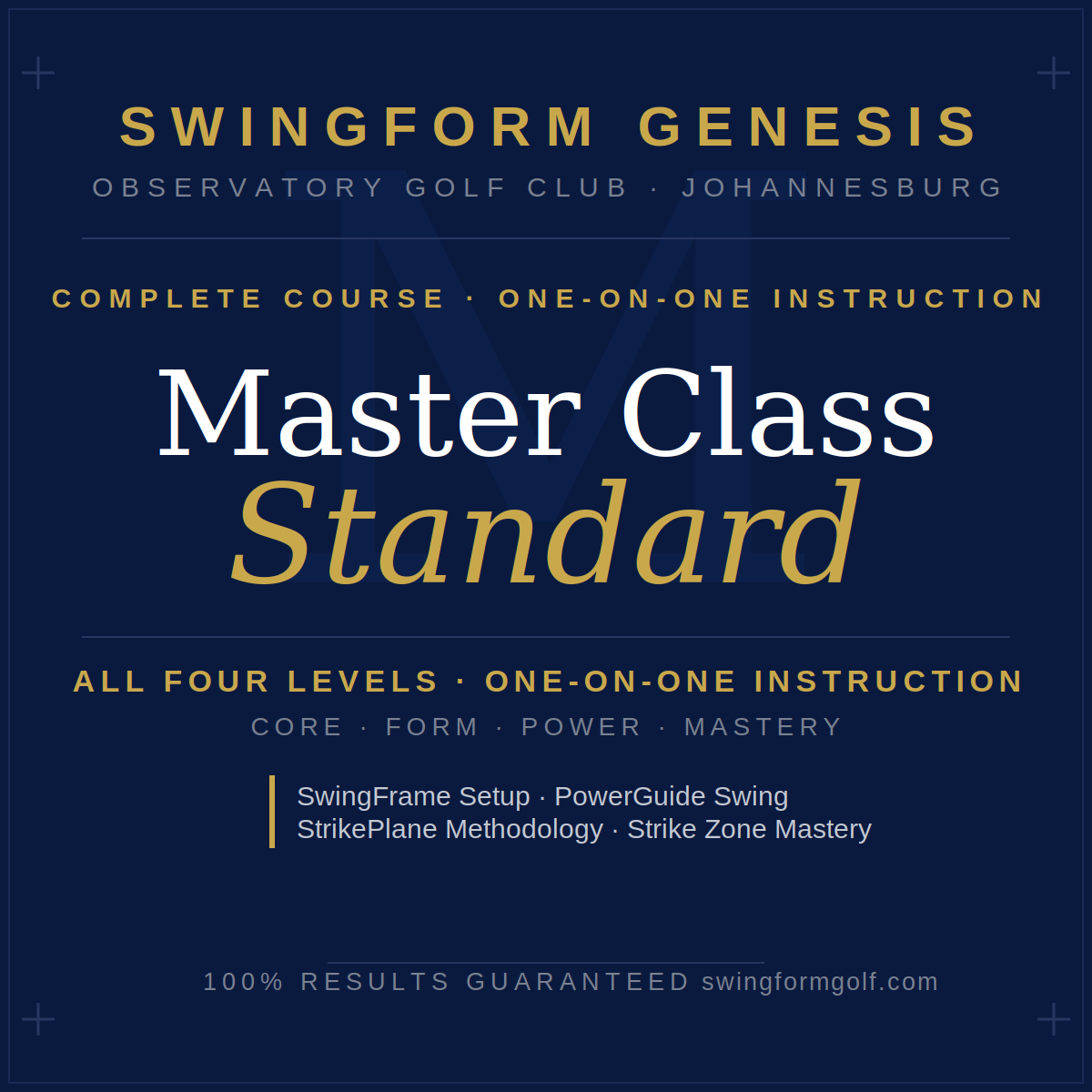 SwingForm Genesis Master Class Course - Standard