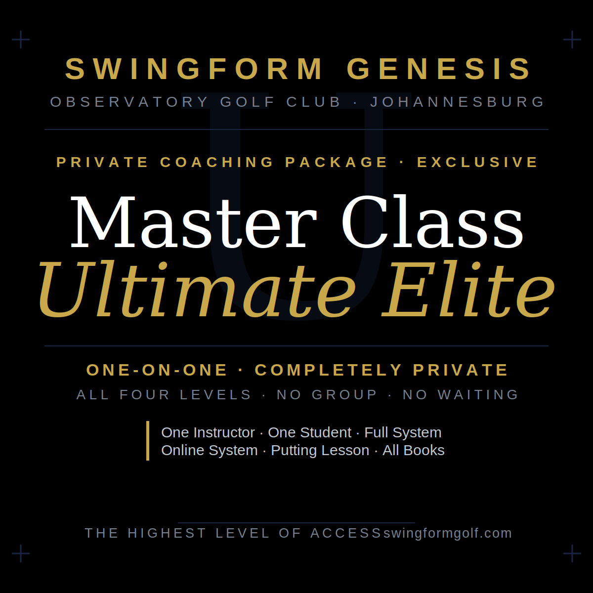 SwingForm Genesis Master Class Course - Ultimate Elite