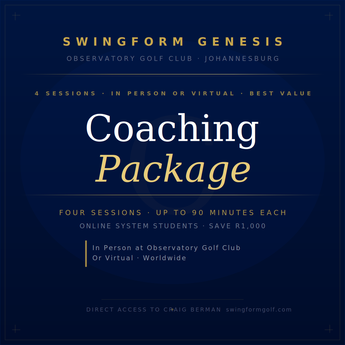 SwingForm Master Coaching Package