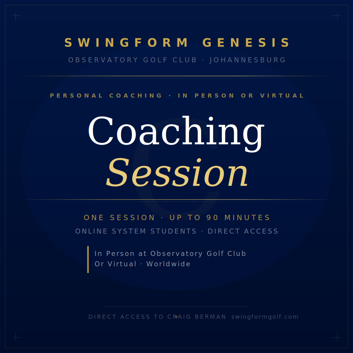 Single Master Coaching Session
