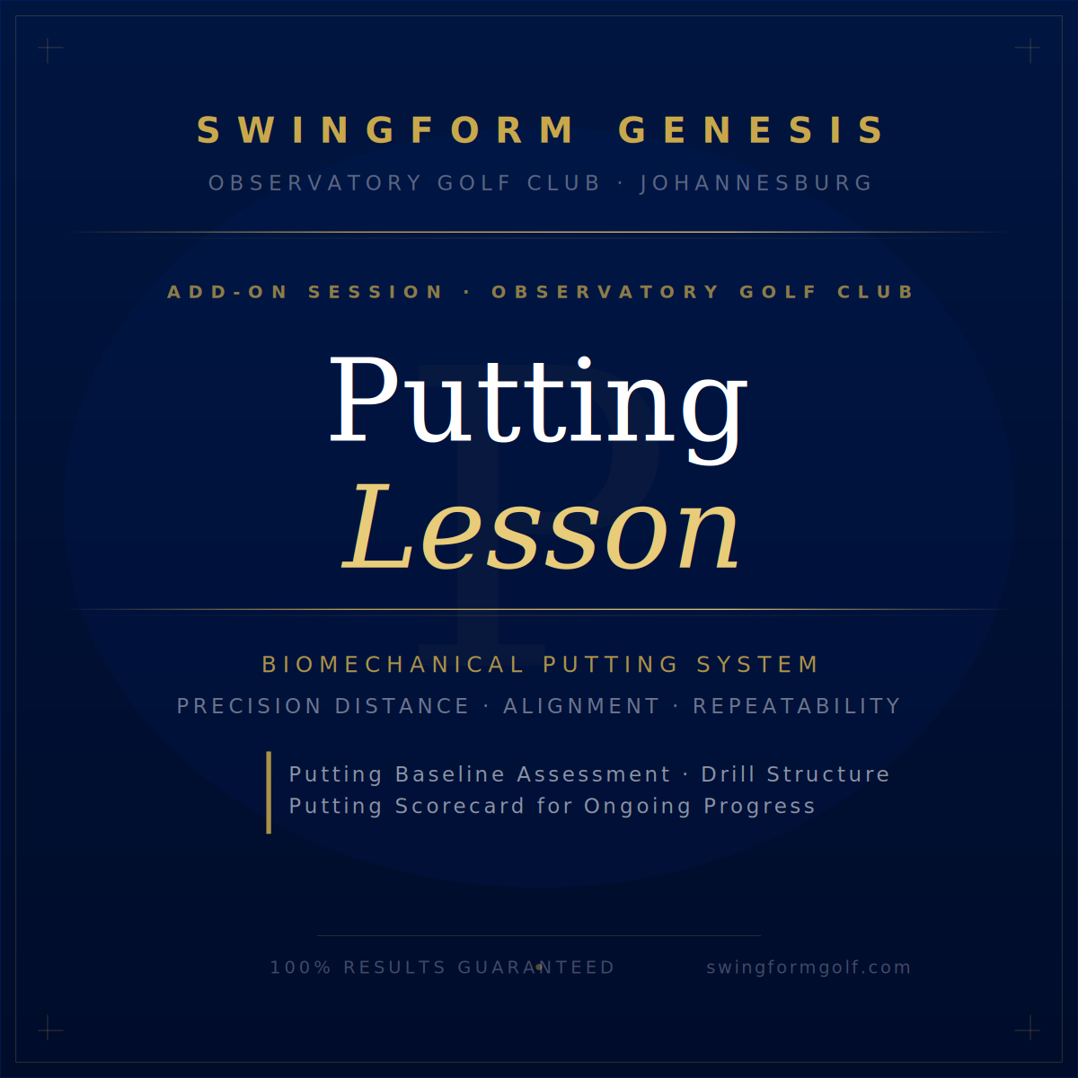 SwingForm Genesis - Putting Lesson